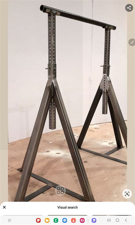 Homcom set of 2 adjustable telescopic builders trestle diy steel work