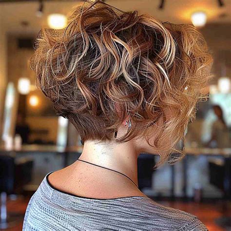 curly long stacked bob hairstyles