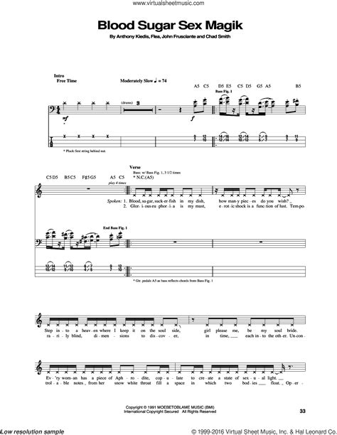Peppers - Blood Sugar Sex Magik sheet music for bass (tablature) (bass
