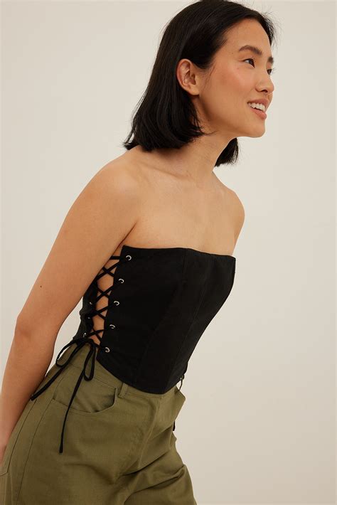 Black Corset Top Over White Shirt at Neal Ching blog