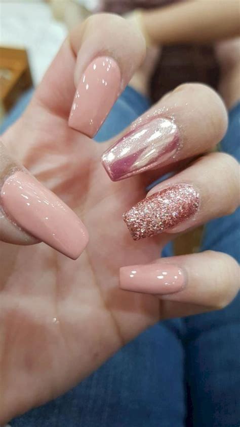 Uñas Acrilicas Rosas Con Glitter | Moda y Estilo