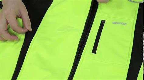 Arsuxeo Men's Cycling Jacket Bike Jacket Winter Softshell Fleece Jacket ...