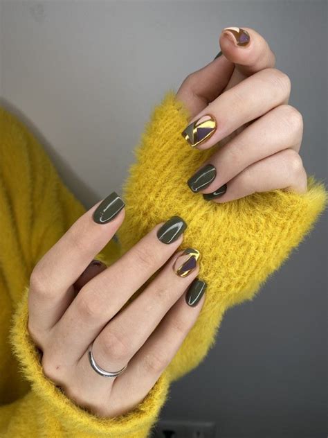Зелёные ногти | Nail designs, Rings for men, Nails