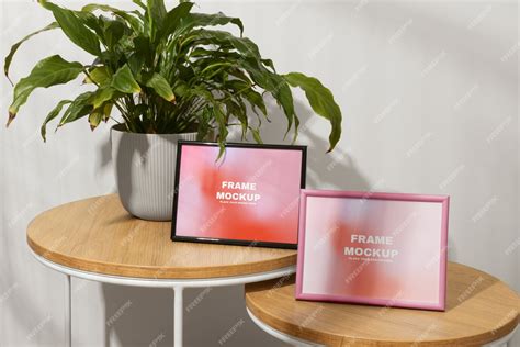 premium psd plastic landscape frame mock