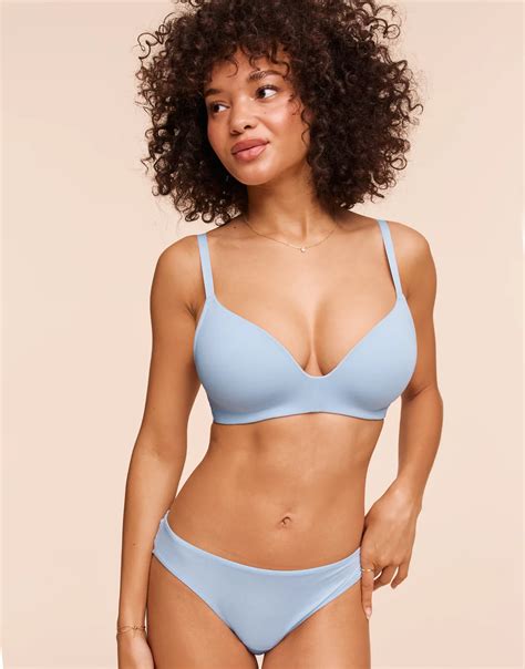 Harlowe Medium Blue Wireless Contour Plunge, 36C | Adore Me