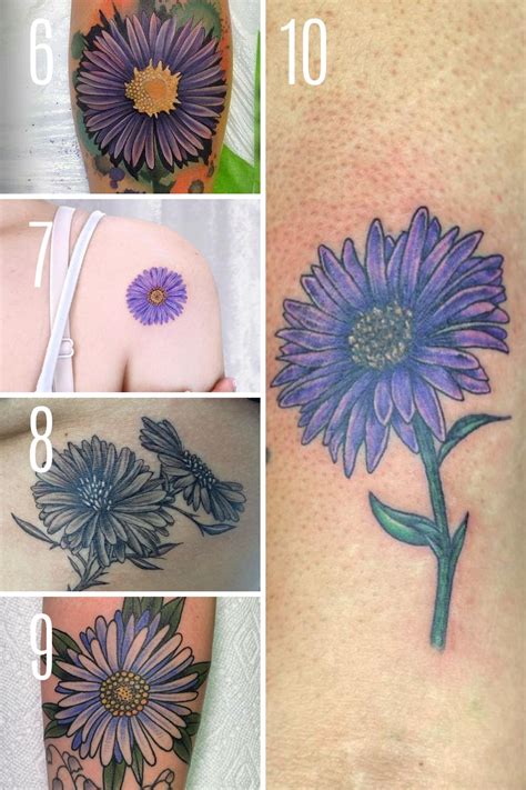 asters flower tattoo 2