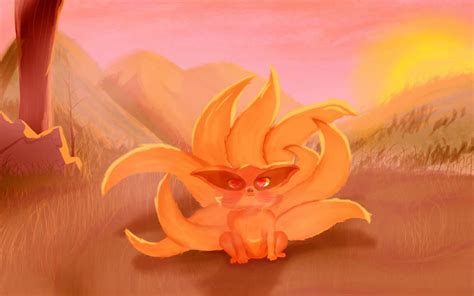 Download Adorable Baby Kurama in a serene forest setting. Wallpaper ...