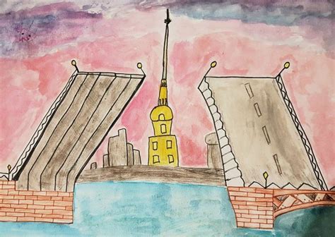 Рисунки города Санкт-Петербург для детей.