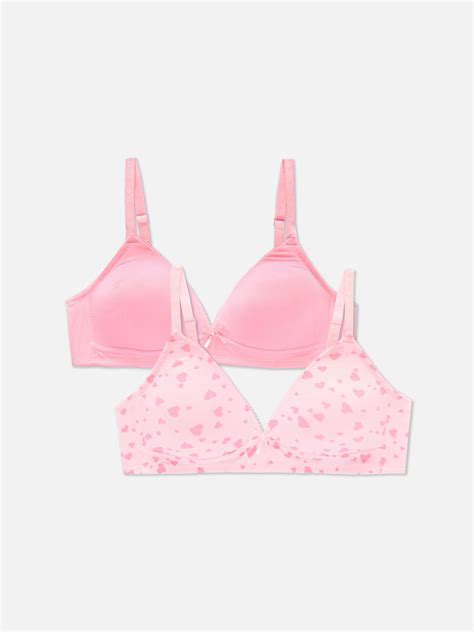 Girls White 2pk Moulded Bras | Primark