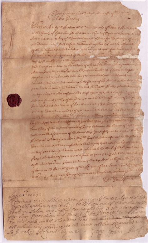 Warrant for the execution of Bishop Bridget, (original document ...