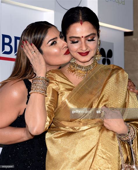 news photo indian bollywood actress raveena tandon  rekha
