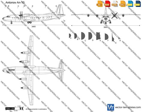 Templates - Modern airplanes - Antonov - Antonov An-10