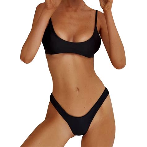 Baqcunre Bikinis Set, Womens 2 Piece Brazilian Thong Bikini Sets High