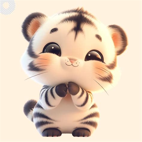 Premium PSD | Cute Baby Tiger Cartoon Animation