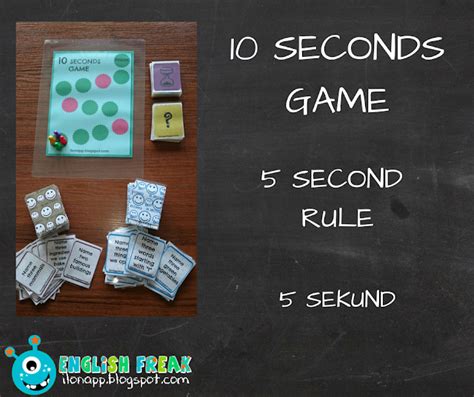 seconds game  vocabulary game printable english freak