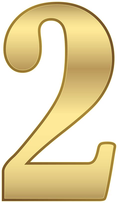 Number Two Gold Png Clip Art Image Gallery Yopriceville Images