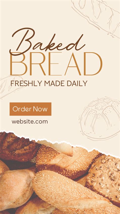 Baked Bread Bakery Instagram story | BrandCrowd Instagram story Maker