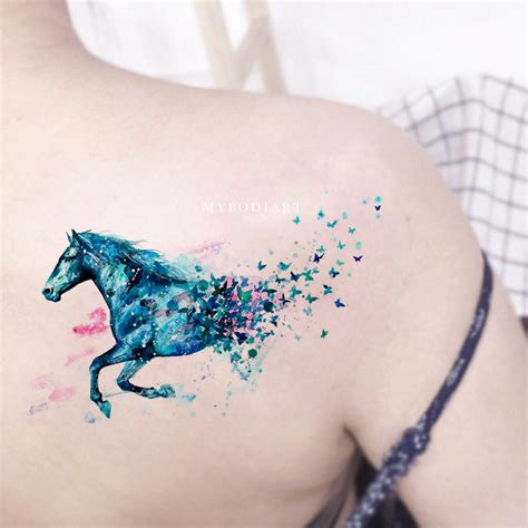 Watercolor Horse Spirit Temporary Tattoo – MyBodiArt