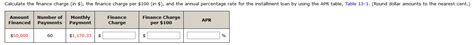 solved calculate  finance charge   finance cheggcom