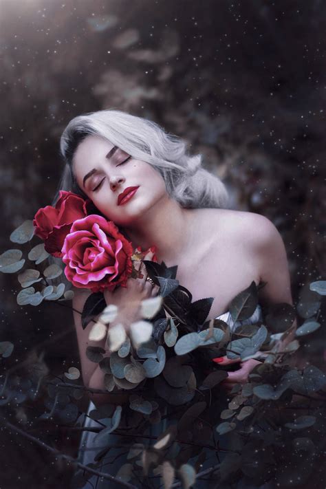 Download Sexy Woman With Rose Flowers Wallpaper | Wallpapers.com