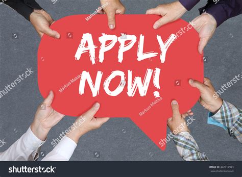 group people holding hands word apply stock photo  shutterstock