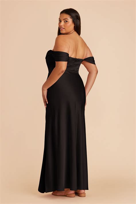 Mia Black Matte Satin Dress | Birdy Grey