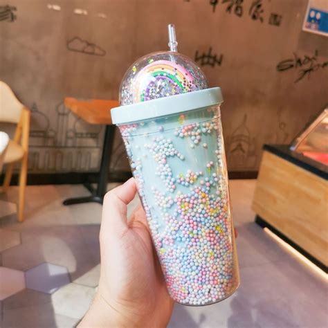 ontime plastic pastel sipper  straw rainbow  capacity ml