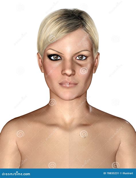 Illustration 3d Av Samma Healthly Och Skadad Hud Stock Illustrationer