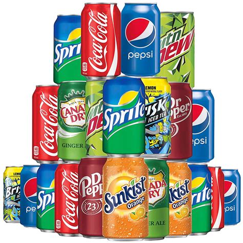 YGTX Soda Variety Pack, 22 Cans, 8 Multi Flavors, Cola, Pepsi, Sprite