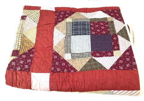 Lot - Vintage Hand Sewn Patchwork Quilt