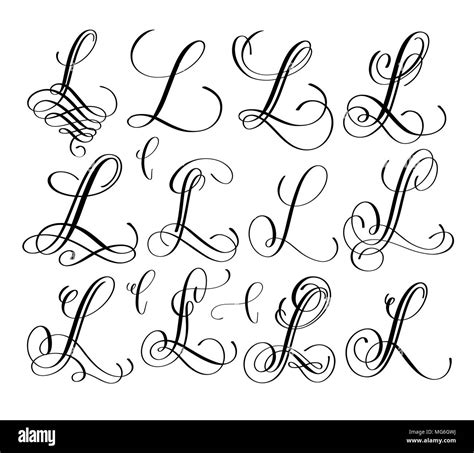 Calligraphy alphabet Black and White Stock Photos & Images - Alamy