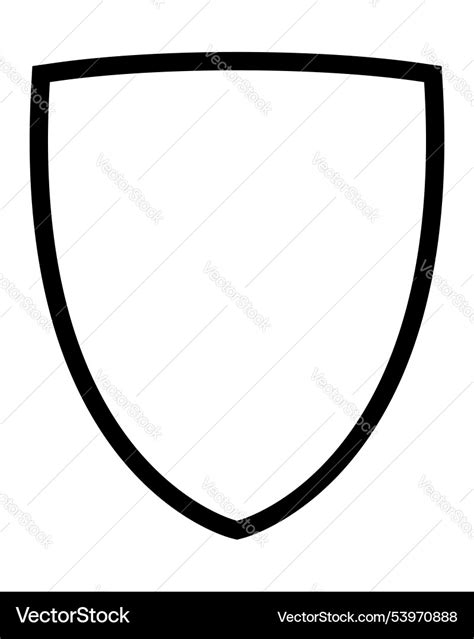 shield shape outline isolated royalty  vector vectorstock