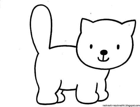 Раскраска Котенка Для Детей 3 4