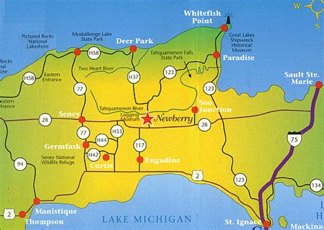 Newberry Michigan Map | Michigan Map