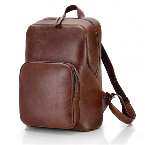 Мужской кожаный рюкзак для ноутбука 17" Leather Laptop Backpack, Laptop ...