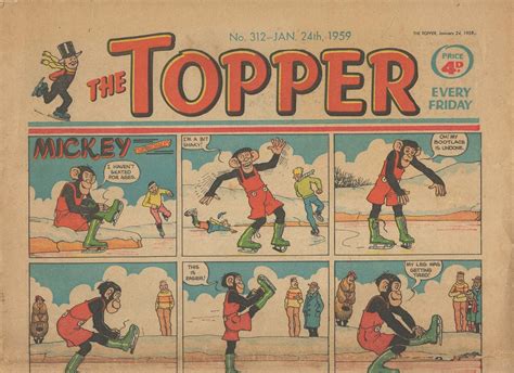 peter grays comics  art  toppers mickey  monkey  dudley