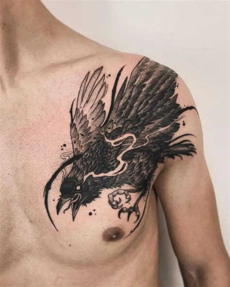 crow tattoo shoulder blade meaning design  placement guide