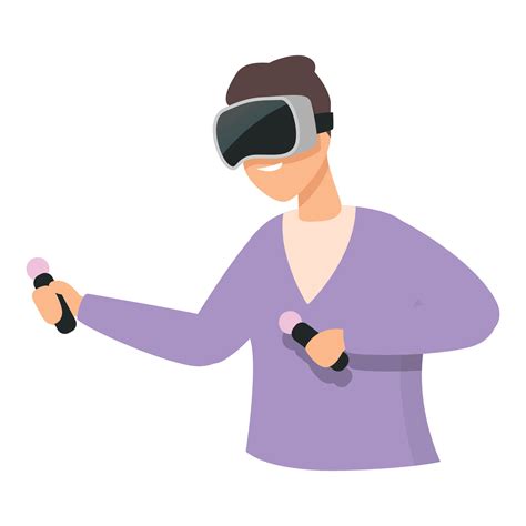 Boy 3d play online icon cartoon vector. Vr headset 35014525 Vector Art