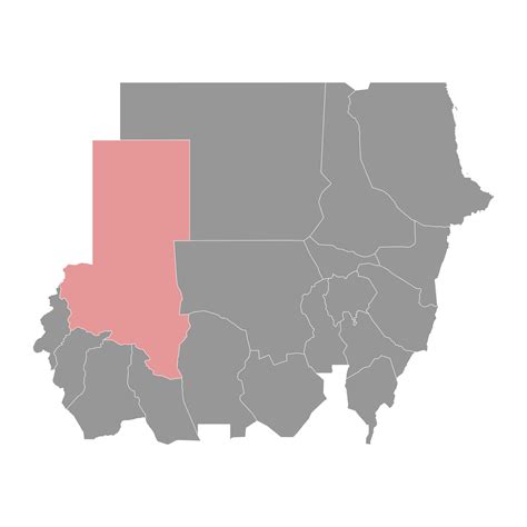 North Darfur State map, administrative division of Sudan. Vector ...