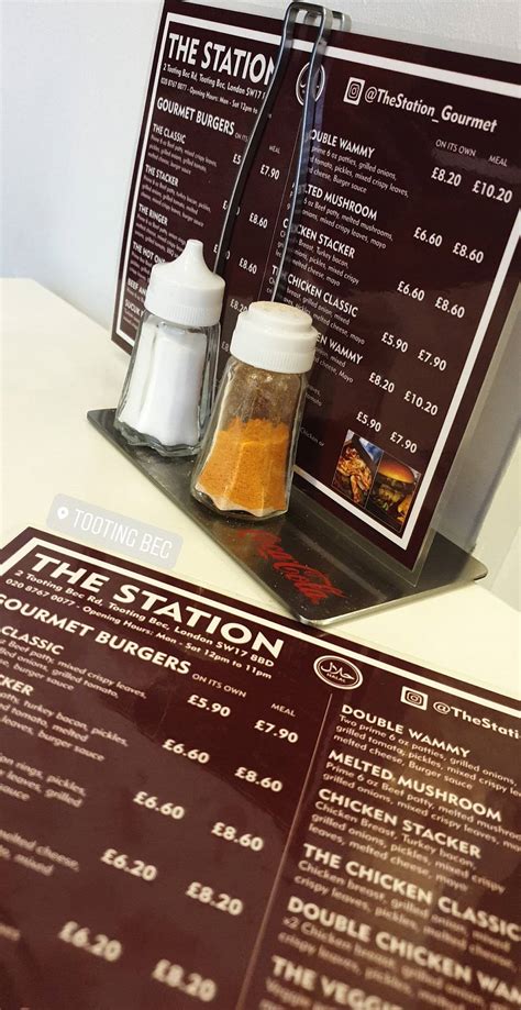 Menu at The Station restaurant, London, 2 Tooting Bec Rd