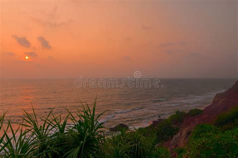 varkala beach  sunset stock photo image  sunlight