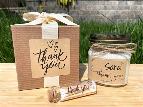 Personalized Thank You Gift Thank You Candle Thank You Gift Box ...