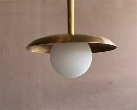 Aged Brass Pendant Light • the Pearl Pendant • Petite Pendant Light