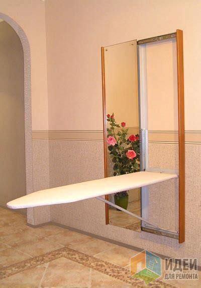 встроенная гладильная доска, замаскированная под зеркало | Muebles para ...