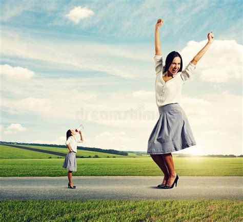 small woman  big woman stock photo image  people