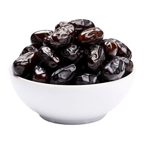 A Bowl Of Sweet Black Dates, Fruit, Sweet, Background PNG Transparent