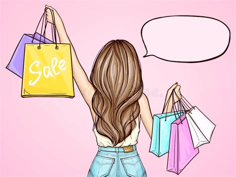 A Girl and Shopping Cart Shopping Concept 3d Tiny Cute Isometric