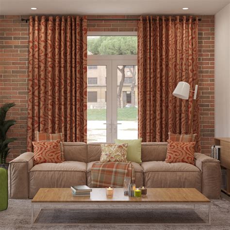 Rust Colored Living Room Curtains | Baci Living Room
