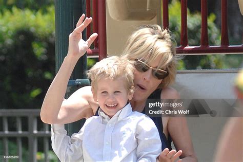 Actress Sharon Stone and son Laird Vonne Stone sighting on April 29