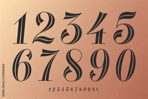 numbers font classical elegant font  numbers  contemporary